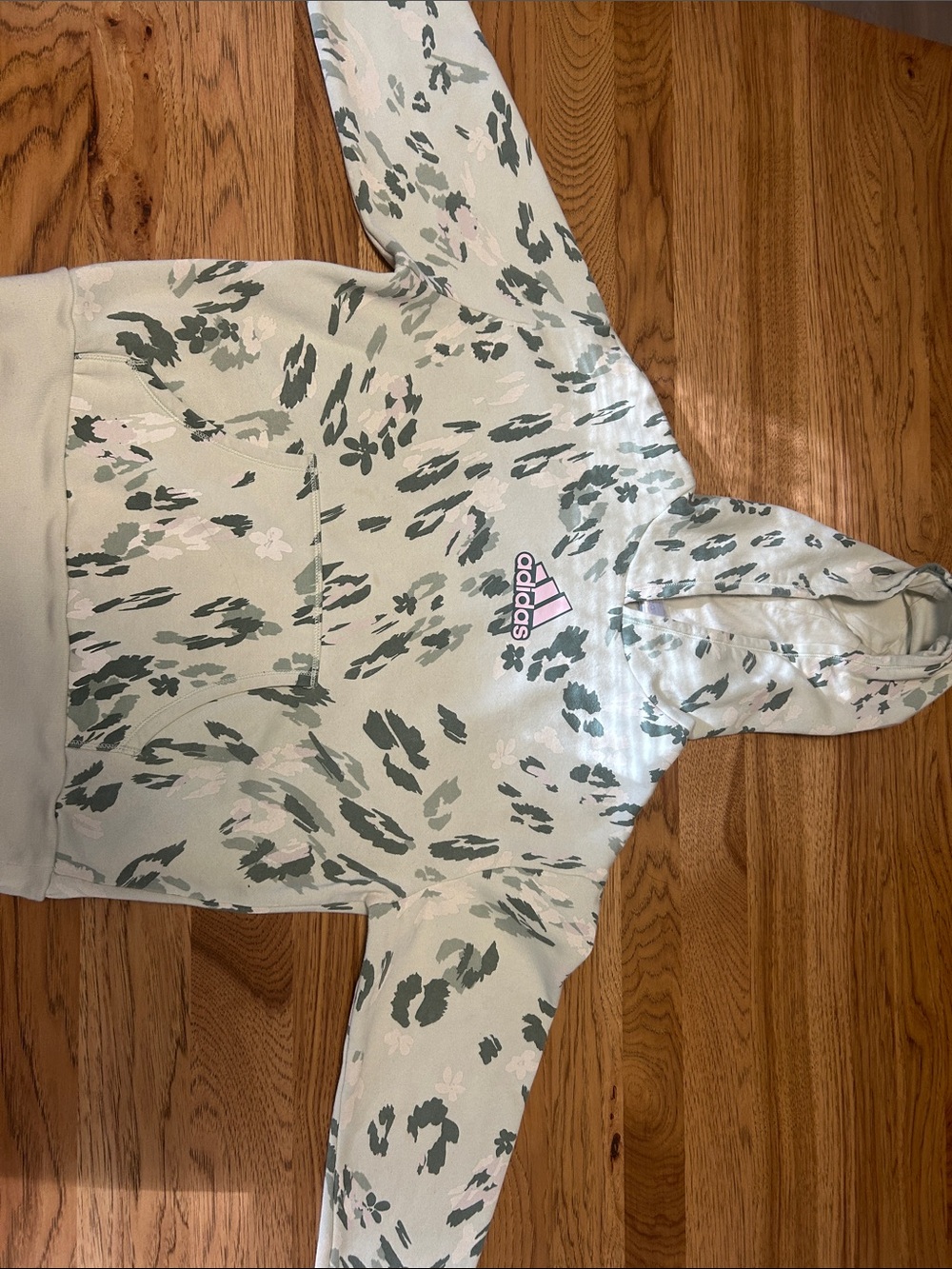 adidas Sage Camo Hoodie with Pink Logo